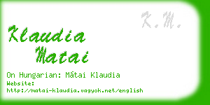 klaudia matai business card