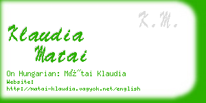 klaudia matai business card